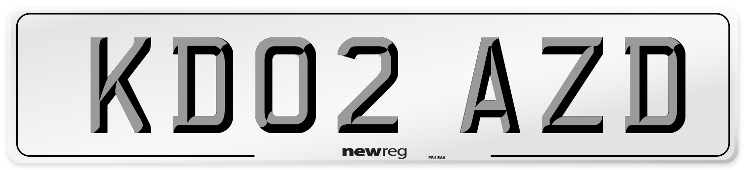 KD02 AZD Number Plate from New Reg